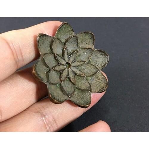 Collectable Chinese Brass Carved Buddhism Lotus Flower Incense Burner Censer Exquisite Small Statues