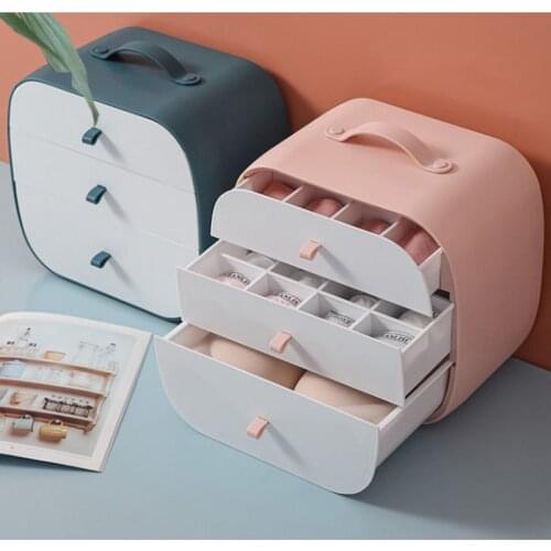 Wardrobe Underwear Storage Box Socks Drawer Divider Lidded Closet Organizer Split Grid Household Storage Box For Ties Socks Bra