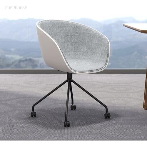 Nordic Backrest Office Chairs Single Office Furniture Leisure Negotiation Chair Simple Modern Armchair Movable Computer Chair