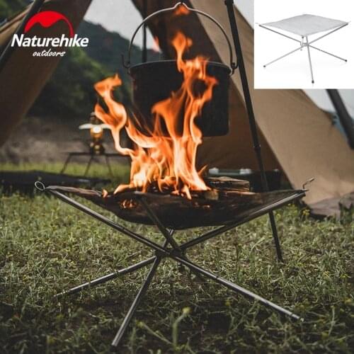 Naturehike Fold Fire rack Outdoor Fire Burn Pit Stand Stainless Steel Folding Portable Stove Fire Frame Camping Equipment