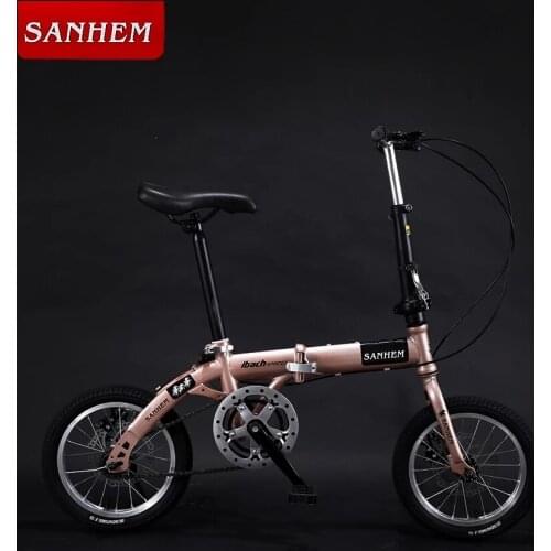14-Inch Foldable Bicycle Ultra-lightweight Kids Bike Children Variable Speed Dual Brake Folding Bicycle For Student
