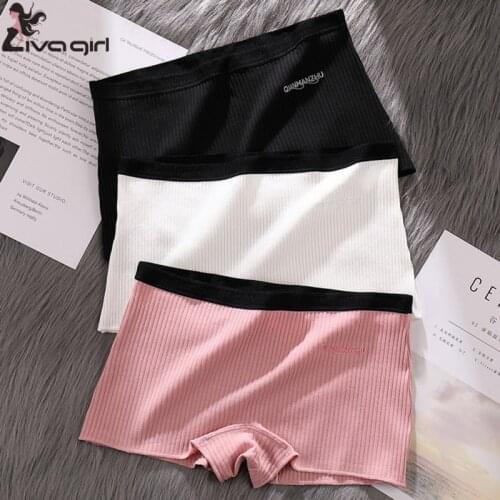 Seamless Women Safety Shorts Pants Thread Seamless Mid Waist Panties Anti-emptied Boyshorts Pants Girls Slimming Underwear