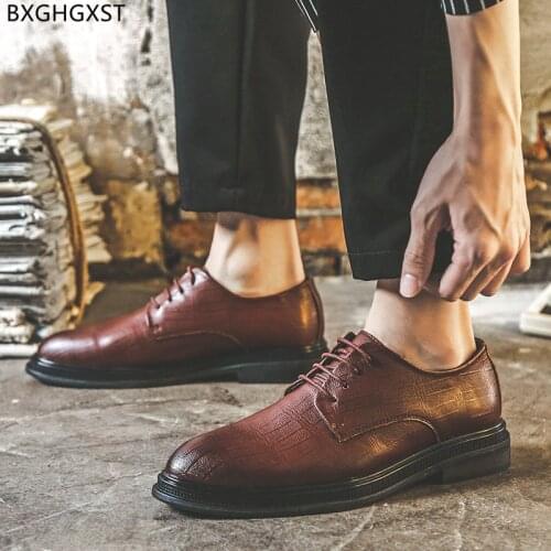 Black Dress Shoes Mens Fashion Oxford Shoes for Men 2021 Pointed Toe Brown Office Shoes Men Chaussure De Homme Zapatos De Hombre