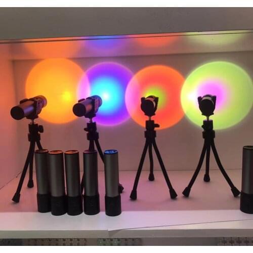 USB Projection Rainbow Sunset Lamp Wall Projection Floor Lamp Colorful Atmosphere Light for Bedroom Live Broadcast Background