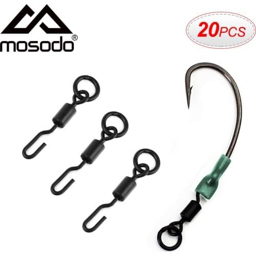 Mosodo 20PCS Fishing Spinner Swivel For Ronnie Rig Carp Fishing Accessories For Carp Rig Micro Hook Swivel Tackle Quick Change