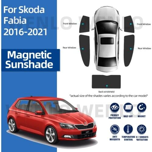 For Skoda Fabia Wagon 2016-2021 Window Mesh Privacy Protection Removable Sun Visor Foldable Cool Down Curtains Car Shading Net