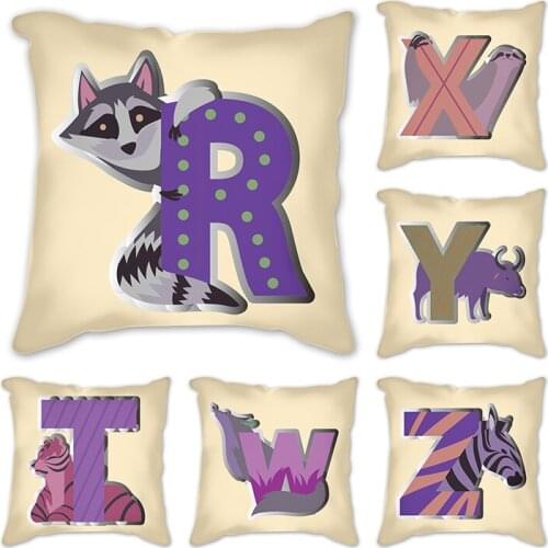 Yellow Cushions letter decorative cushion cover abstract pillowcase cuscini decorative polyester Pillowcover sofapillowcase
