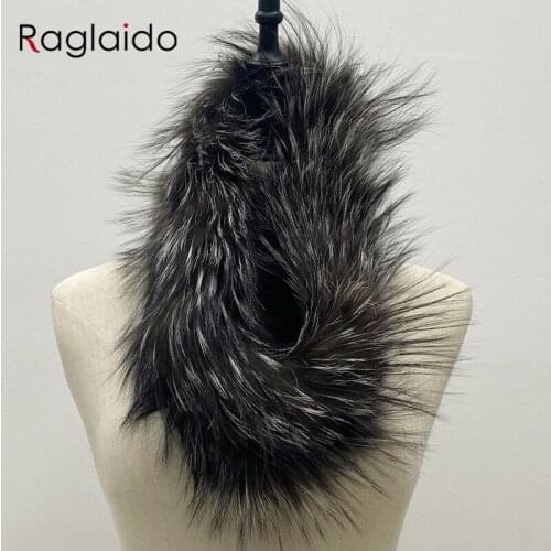 Women Fox Fur Scarf Natural Fluffy NeckWarmer Winter Female Warm Stylish Solid Knitted Ring Scarf