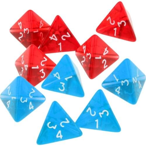 10Pcs Dice set D4 Digital Dices Gem Dice Party DND Table Board Game Prop Gift for Dungeons & Dragons Table Games MTG RPG Gaming
