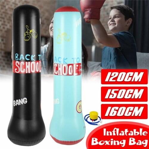 120/150/160cm PVC Inflatable Free Standing Punching Bag Home Training Fitness Sport Stress Boxing Pillar