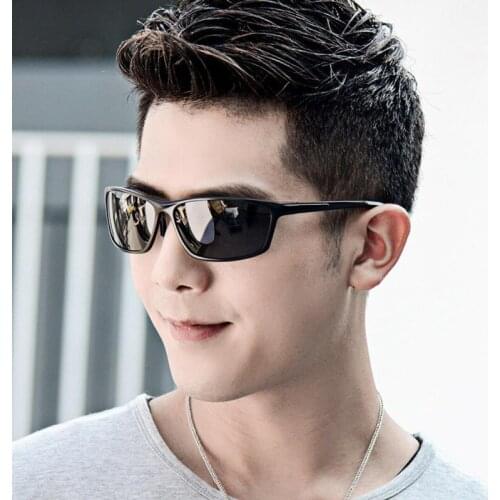 2021 Fashion Square Polarized Sunglasses Men Vintage Plastic Male Sun Glasses Women Stylish Black Sport Shades UV400