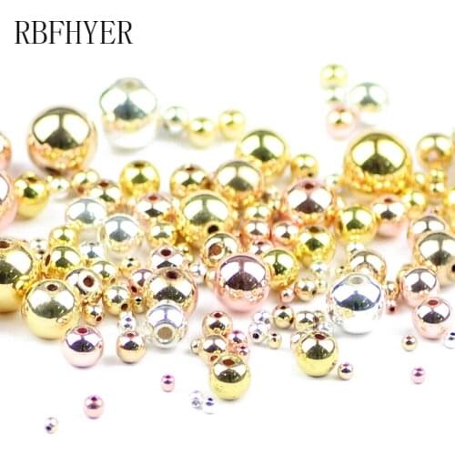 3/4/6/8/10mm Natural Hematite Round beads plating Rose Gold,Silvers Loose beads For Jewelry Making DIY bracelet