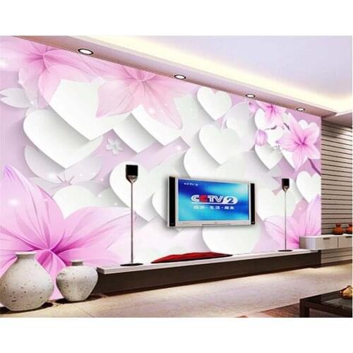 Beibehang Custom 3D wallpaper mural dream fashion White love flower TV background wall wall papers home decor papel de parede