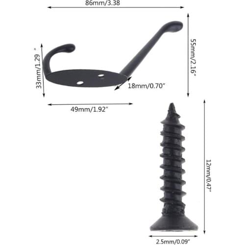 M17D 9 Pack Coat Hooks Wall HooksHeavy Duty Wall Mounted for Hat Hardware Dual Prong Retro Coat Hanger with 20