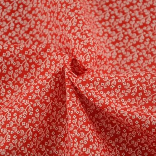 Booksew Red Flower Printed 100% Cotton Plain Fabric Patchwork Home Textile Quilting Clothing Sewing Ankara Fabric Tissu Tecido