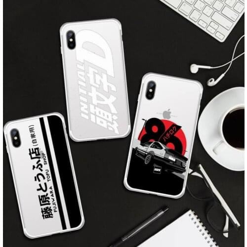Initial D car Japan anime movie Phone Case Transparent for iPhone 6 7 8 11 12 s mini pro X XS XR MAX Plus cover funda shell