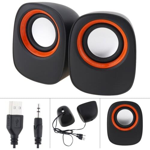 D-05A 5W Mini USB 2.0 Speaker Portable Computer Notebook Loudspeaker with 3.5mm Stereo Jack for Desktop PC Laptop Smartphone
