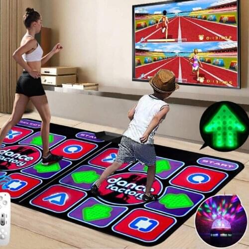 Double Dance Mat, Machine TV Interface LED 3D Running Blanket Yoga Game Silicone Massage Learning HD