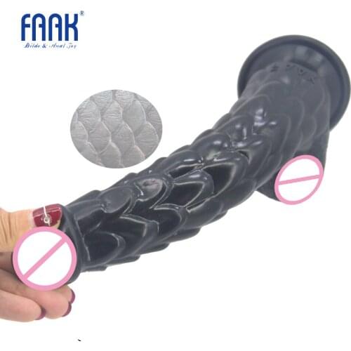 FAAK long silicone dildo with suction cup fish scale texture realistic penis sex toys for women butt plug anal dildo sex shop