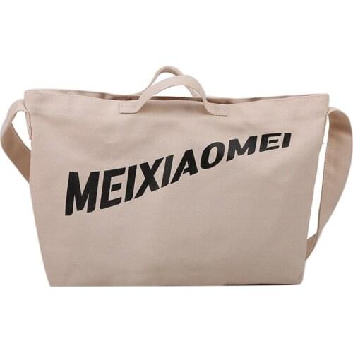 PURFAY Canvas Capacity Girl Shoulder Bag Fashion Cotton Tote Shopper Bag Eco Reusable Travelling bag Cloth Messenger Bag