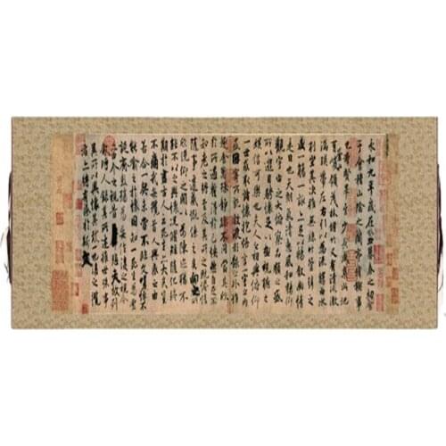 China old paper long Scroll painting Celebrity calligraphy and painting The preface of Wang Xizhis Lanting calligraphy