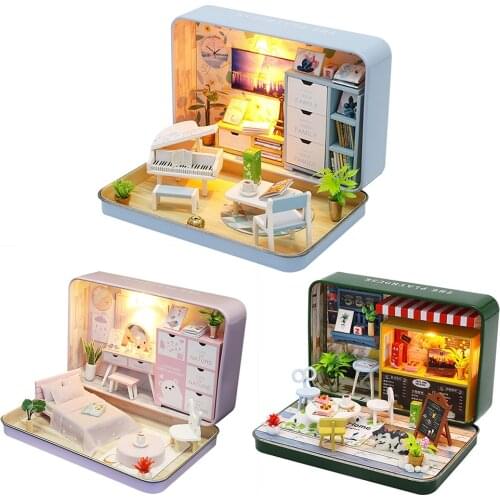 Box Theatre Dollhouse Furniture DIY Doll House Miniature Doll House Kit Family Toy for Indoors Boys Girls Home Rooms Ornament