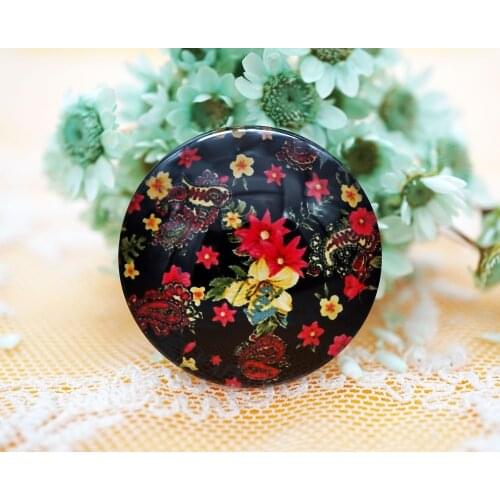 10PCS/lot Round 8MM Flower Glass Cabochon for make bracelet necklace Jewelry for women 2019 earring pins brooch craft supply