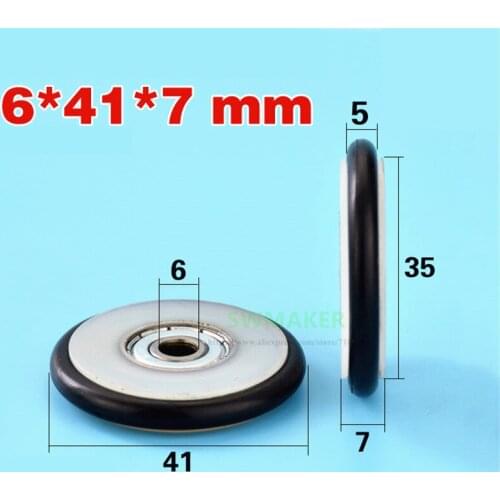 M6*41*7mm M6 Buna-N rubber O rubber ring rubber rubber roller, mute elasticity, 626 bearing pulley for blackboard/fishing tackle