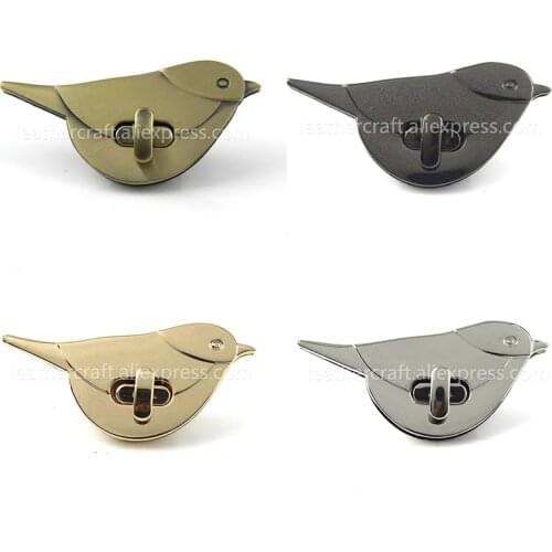 Metal Bird Shape Twist Turn Lock Clasp for Leather Craft Women Bag Handbag Shoulder Bag Purse Closure DIY Hardware Accessory
