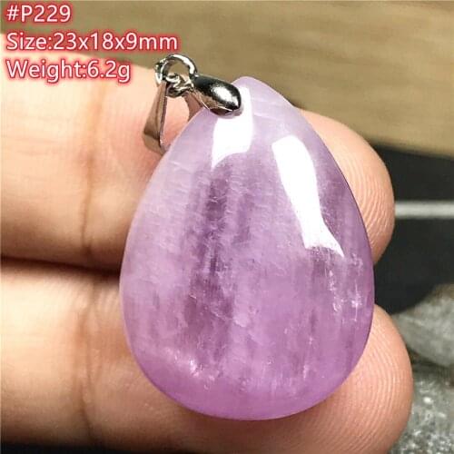 Natural Purple Kunzite Beads Pendant Jewelry For Women Man Wealth Healing Love Stone Crystal Silver Water Drop Gemstone AAAAA