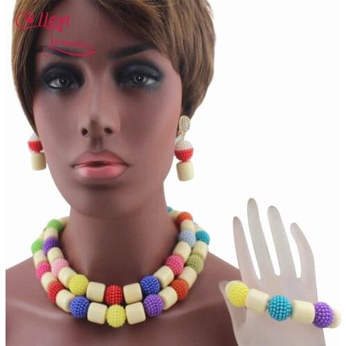 New White Coral Beads Necklace Set Nigerian wedding Colorful Artificial Pearl Beaded Necklace african beads sets W13691