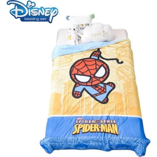 New Thin Summer Quilt Comforter Marvels Spider-Man Frozen Elsa Print Twin Queen Air-Condition Throws Blanket 120x200cm for kids