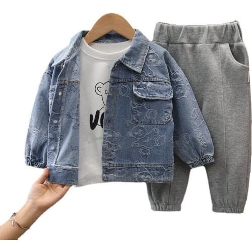 New Autumn Fashion Baby Girls Clothes Suit Children Boys Jacket T-Shirt Pants 3Pcs/Sets Toddler Cartoon Clothing Kids Tracksuits