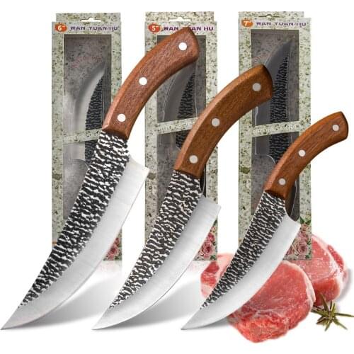 XYj Forged Sliced Survival Boning Fish Kitchen Knife Tool Full Tang Handmade Camping Serbian Hunting Chef Knife Free Gift Box