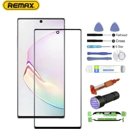 Original Super Amoled LCD for Samsung Galaxy Note 8/9/10/10 Plus Screen Protector Replace the front Glass Lens Repair Tool Set