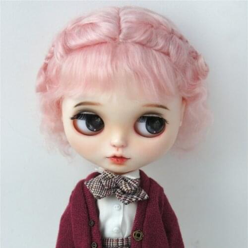 JD249 1/3 8-9inch 21-23CM 9-10inch 23-25CM Double Braids short wave Mohair BJD wigs SD doll accessories