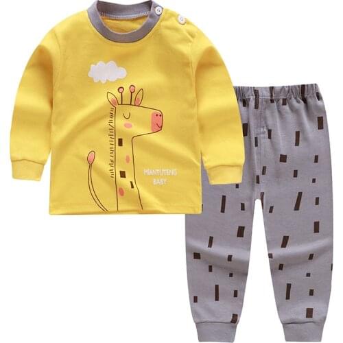 TUONXYE Baby Boys Cartoon Elephant Pajamas For Girls Cute Animal Printed Pajamas Set Children Sleepwear Kids Pijama Infantil