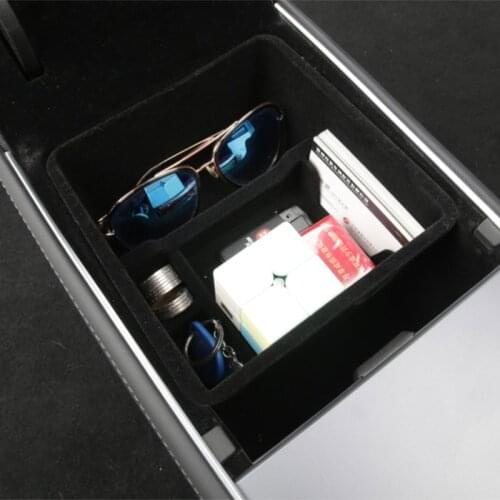 Tesla Model 3/Y Armrest Organizer Storage Tray Car Interior Box Compartment for Place USB Cable Phone Key Card Dropshipping