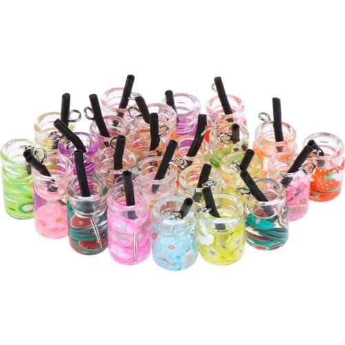 Fruit Tea Charms Pendant Boba Fruit Tea Charms Dangle Earring Pendants Necklace