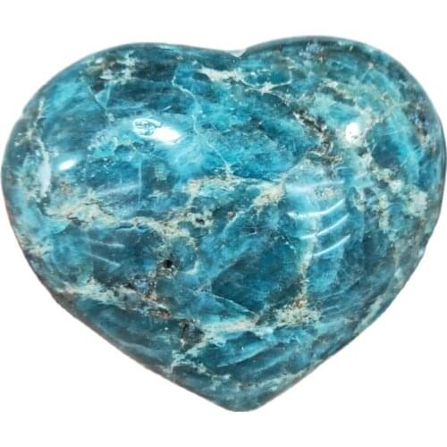 1pc Natural Blue apatite polycrystalline stone crystal heart decoration chakra spiritual healing crystals