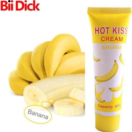 HOT KISS Banana Lubricant Edible Body Grease Oral Vaginal Anal Fruit Lubricant Penis Massage Oil Pain Relieving Love Gel