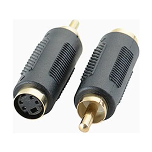 Common 4 PIN S-VIDEO Female To TV RCA AV Male Plug Cable M To F Pin S Video Adapter