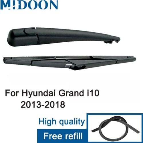MIDOON Wiper 12" Rear Wiper Blade & Arm Set Kit For Hyundai Grand i10 IA BA 2013 2014 2016 2017 2018 Windshield Windscreen