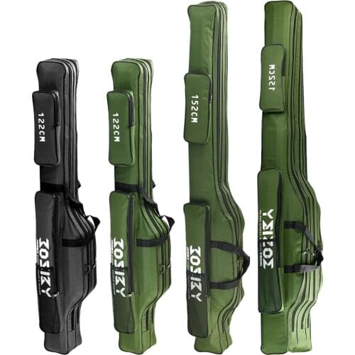Large capacity Three/Two Layers Fishing Rod Bag Portable Folding Reel Tackle Oxford cloth case 60/100/122/150/152/180CM