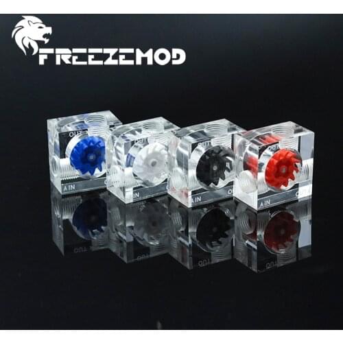 FREEZEMOD 3 Way Cube Flow Indicator Square Liquid Flow Meter Tachometer Observing Water Cooler For Water Flow Monitering Modding