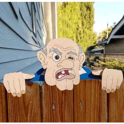Garden Fence Decoration Nosy Old Man And Lady Garden Yard Art Courtyard Ornament Home Outdoor pvc Funny Decora Crafts