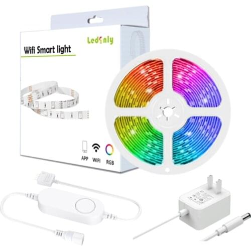 Smart LED Strip Lights 16.4ft WiFi LED Lights Work With Alexa Google Assistan For Home Kitchen TV Party Decorative Led Lamp