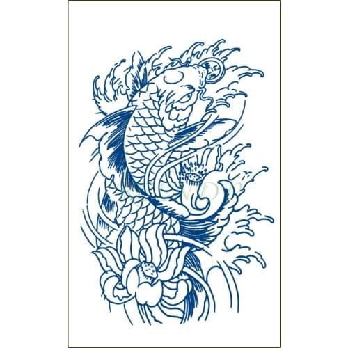 Waterproof Temporary Juice Tattoo Sticker Fish Lotus Flower Girl Lasting Tattoos Flash Tatoo Fake Tatto Body Art for Men Women