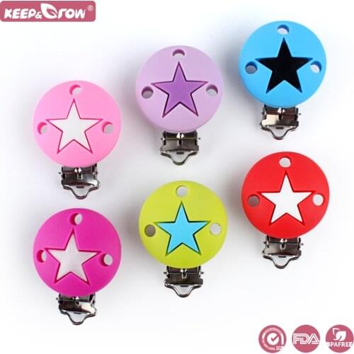 Star Silicone Bbay Nipple Holder Hot Sales Toys 10pcs Making Pacifier Accessory Clips Nursing Products For Newborn Chewing Molar
