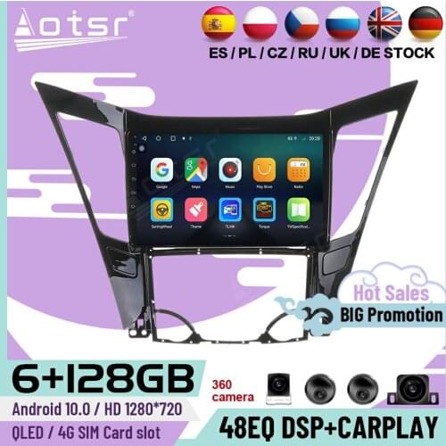 1 Din 128G Carplay Multimedia Auto Car Stereo Android 10 Player For Hyundai Sonata 2011 2012 2013 GPS Navigation Radio Head Unit